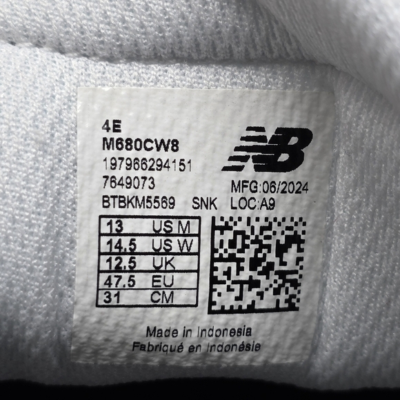 New Balance Fresh Foam 680 v8 Running Shoes White Grey M680CW8 Men Sz 13 4E New main image 7